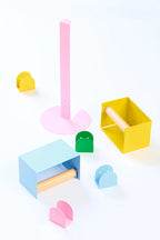 Pink Studio Lemström Torre freestanding roll holder with other Studio Lemström products